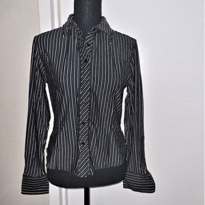 Beechers Brook Cream/Black Striped Blouse - M